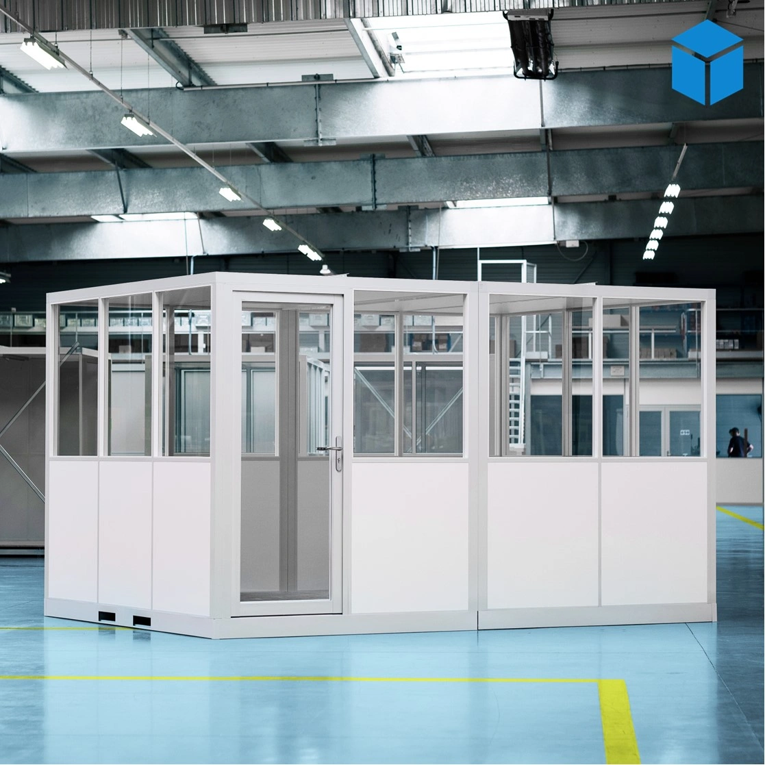 Cabine d'atelier palettisable 4x3m NOVOCAB installée