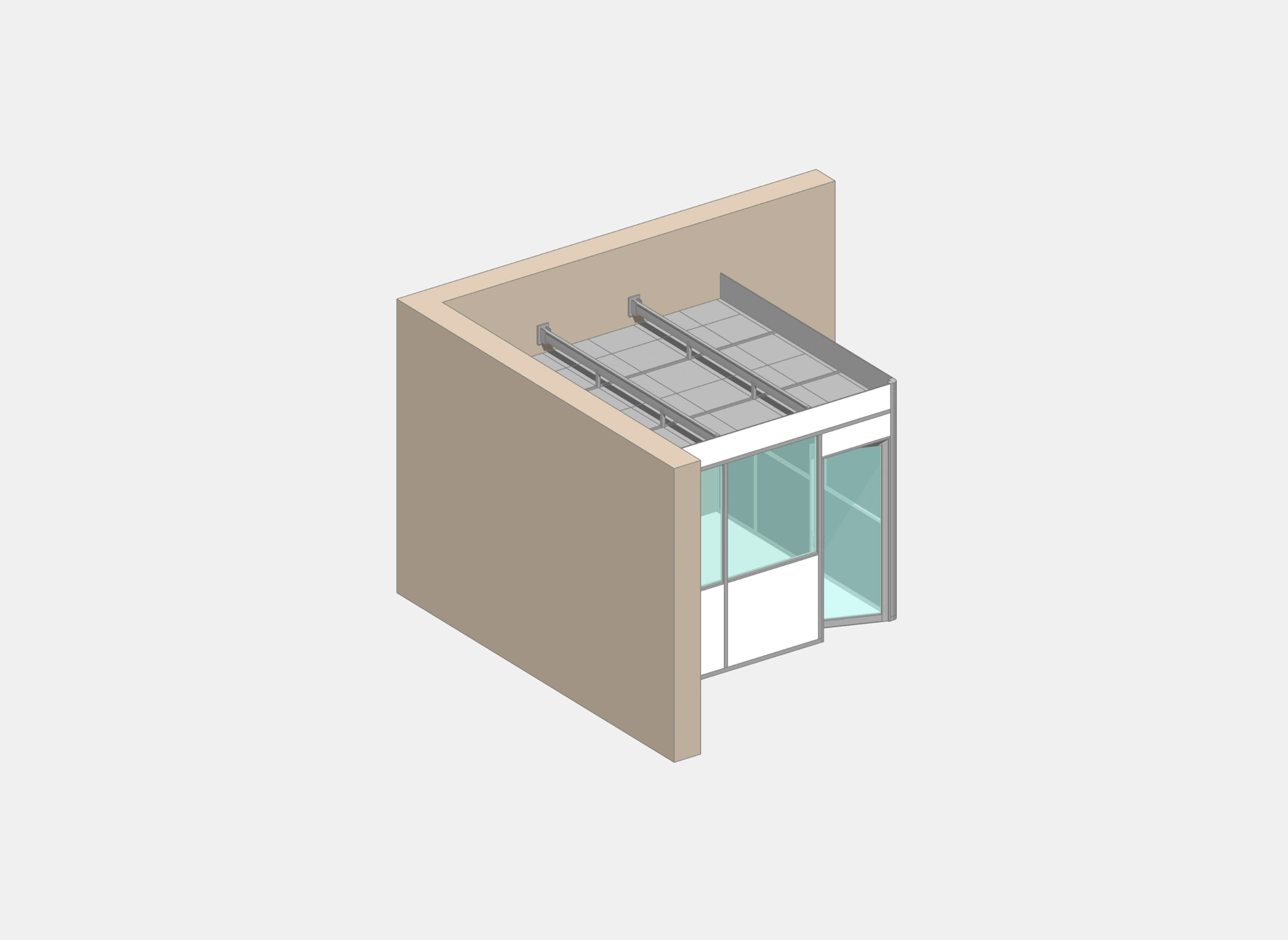 Cabine d'atelier en kit 1 module angle gauche
