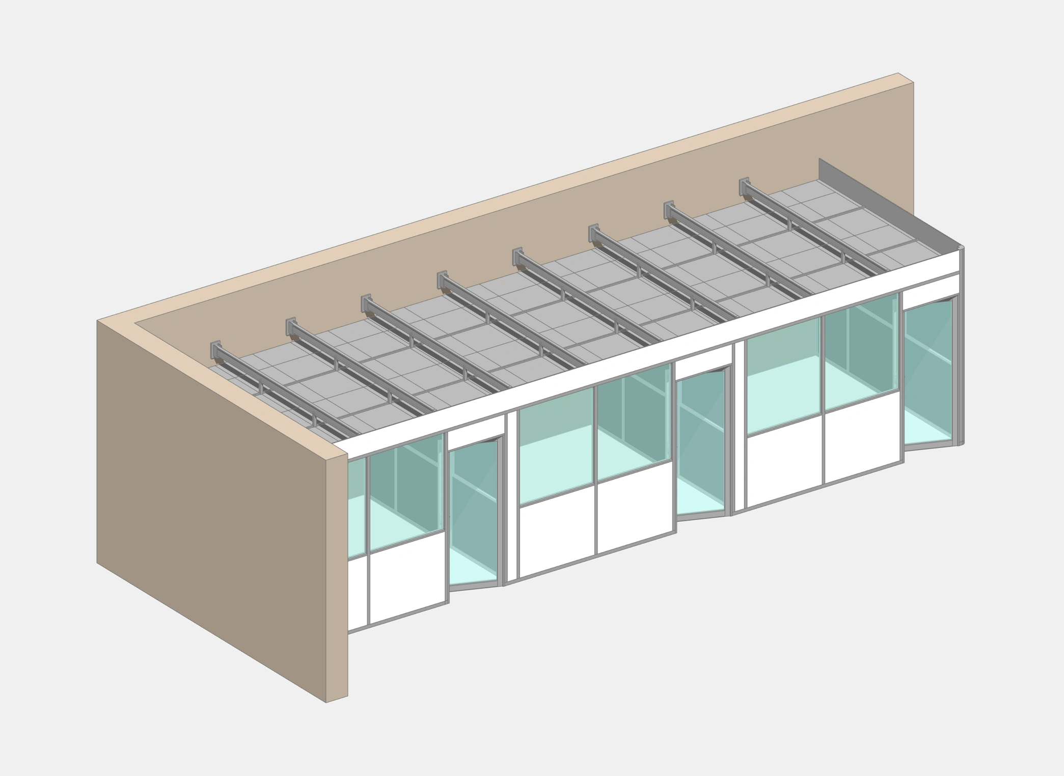 Cabine d'atelier en kit 3 modules angle gauche